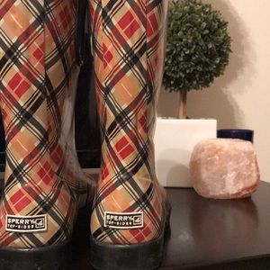 Sperry Plaid Rainboots
